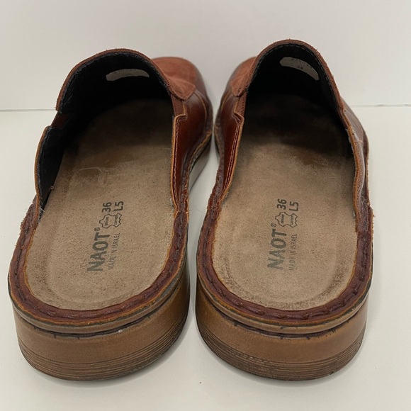 Naot - Leather & Suede Mules Shoes - Procida - Rust - Size 36 - Picture 3 of 8